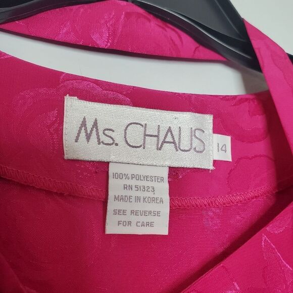 Ms. Chaus 14 Vintage Dress Magent Floral Print Lightweight - Picture 7 of 7